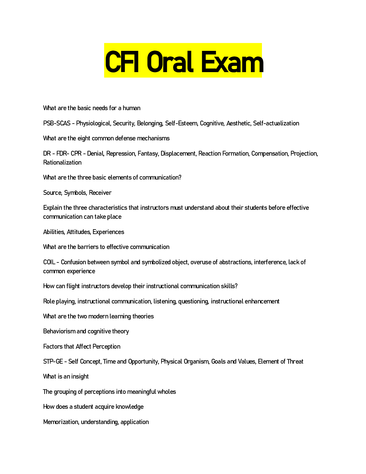 Preview image for CFI Oral Exam